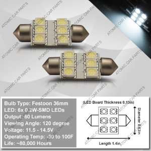 Hi Intensity 120° Dome/Map/License Festoon LED Bulbs (6x0 