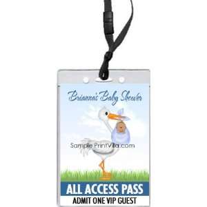    Blue Stork Baby Shower VIP Pass Invitation