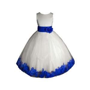   /royal Blue Flower Girl Wedding Dress Size Toddler to 12 (Sz 6) Baby