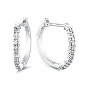  .50CTW Diamond Hoop Earrings in White Gold SZUL Jewelry