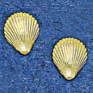  Mark Edwards 14K Gold Tiny Bright Pecten Shell Earring 
