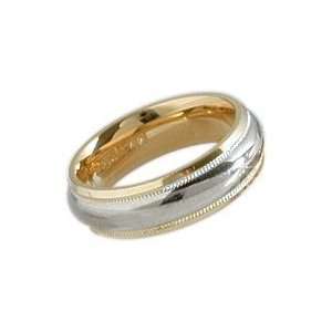    14 karat Mens Two Toned 7mm Gold Wedding Ring   10 Jewelry