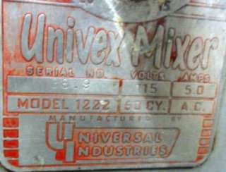 Univex 20 QT Meat Food Dough Commercial Mixer 1222 w/ Bowl Whisk 