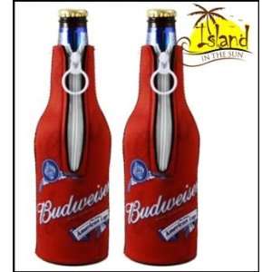  (2) Budweiser Graphic Logo Beer Bottle Koozies Cooler 