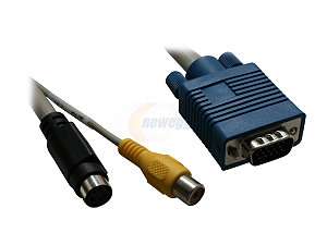   Open Box Cables Unlimited   VGA to S Video or RCA Adpater   5 INCHES