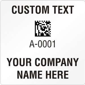  Custom 2D Barcode Label, 2 x 2 Annealed PlioGuard Tags 