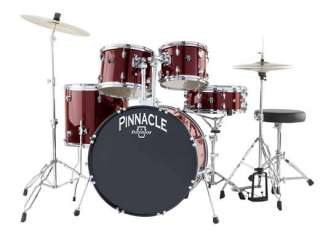 Ludwig Pinnacle Complete 5 piece Drumset by Ludwig, Wine Red Metallic