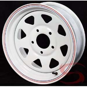  15 inch White Spoke Trailer Wheel 5 on 4.50 Automotive
