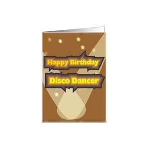  Happy Birthday Disco Dancer Retro 70s Gold and Brown Card 