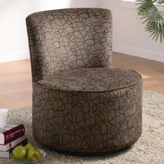   Fun Swirly Design Fabric Swivel Accent Lounge Chair by Coaster 902003