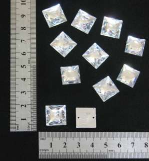 50 pcs Acrylic Sewing Buttons 14mm crystal Square  