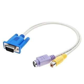 VGA TO SVIDEO RCA CABLE ADAPTER S VIDEO COMPONENT TV  