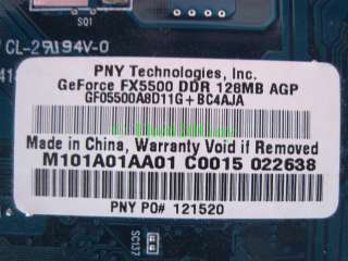   Geforce FX5500 DDR 128MB AGP 8X Dual VGA/TV Out Video Card  