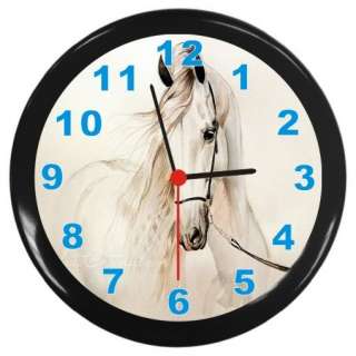 New Andalusian Horse Portrait Black Decor Wall Clock  