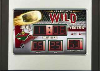 Minnesota Wild Scoreboard Desk Alarm Clock, Date & Temp  