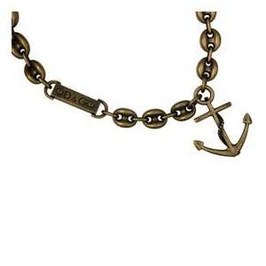  Anchor Gold Pewter Tone Chain Necklace Jewelry