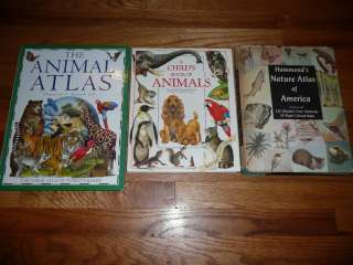 Lot 3 oversize ANIMAL ATLAS Book HAMMOND’S NATURE childrens SCIENCE 