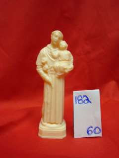 St. Anthony Cream Colored Plastic Statue 4  