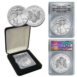  2011 ANACS MS69 Silver Eagle 25th Anniversary Coin Struck 