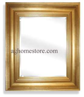 Gallery Framed Wall Mirror Bright Antique GoId Leaf  