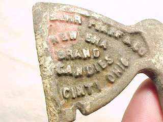 ANTIQUE CI ADVERTISING CANDY CO. HATCHET PAPERWEIGHT  