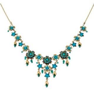 Elegant Michal Negrin Necklace Decorated with Hand Painted Brass 
