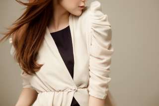 Flyaway sheer chiffon cardigans ruched drape coat light weight blazer 