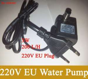   EU Plug 220V AC 3W Submersible Water Pump Fish Fountain Pond Aquarium