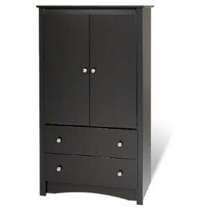   BDC 3359 2 Black Sonoma 2 Door Armoire Cabinet Furniture & Decor