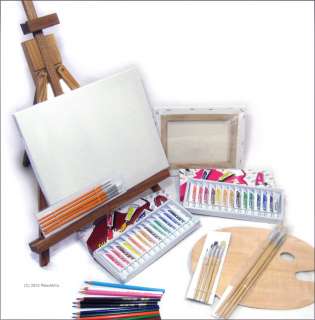 NEW TABLE EASEL OIL & ACRYLIC PAINTING SET , NICE GIFT 628586657854 