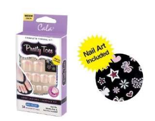  Complete Toenail Kit HOT PINK Glue On Artificial Nails 88226  