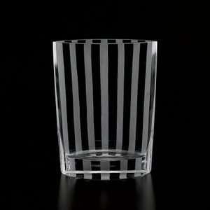    Pinstripes Art Deco Wide Mouth Crystal Striped Vase