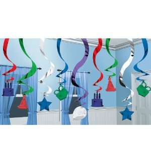   By Amscan Birthday Hanging Swirl Decorations Assorted 