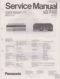 Panasonic SG P100 SERVICE MANUAL ORIGINAL FREE US  
