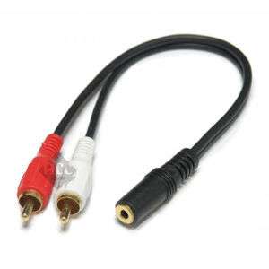 5mm stereo FEMALE TO RCA x2 MALE Y splitter CABLE  