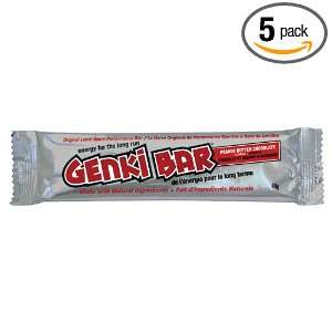 Genki Bar Chocolate, Peanut Butter, 25 Count (Pack of 5)  