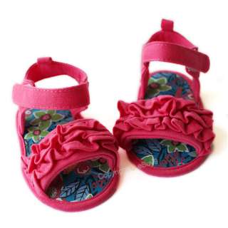 Toddler Baby Girls Princess Sandals Rose red Flower Shoes Size：US 3 