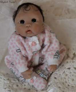   sculpt ooak polymer clay baby girl art doll by Elizabeth Vandal  