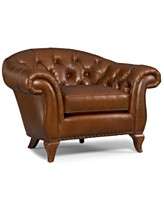 Lauren Ralph Lauren Leather Living Room Chair, Lyndon Arm Chair