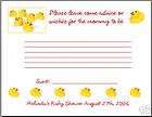 32 Rubber Ducky Duck Advice Cards for Baby Shower Mommy