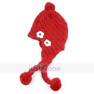 Chic Baby Kids Boy Girl Winter Red Earmuffs Beanie SKI Knit Hat Scarf 