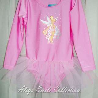 NWT Pink Fairy Girls Long Sleeve Ballet Dress Tutu Leotard Costume SZ 