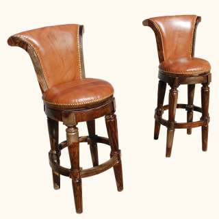   High Back Leather Upholstery Bar Stool Furniture (Set of 2)  