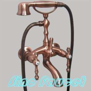 Antique Copper Clawfoot Bathtub Faucet Hand Shower 02  