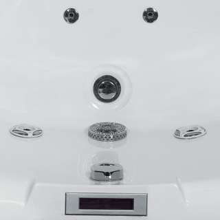 Ariel Bath AM168 Platinum Whirlpool Tub Corner Bathtub, White  