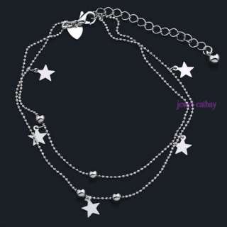 NEW fashion star bead HEART chain anklet/ankle bracelet  