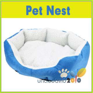   Cat Pet Puppy Kitten Winter Warm Bed House Nest Pad M Size Blue  