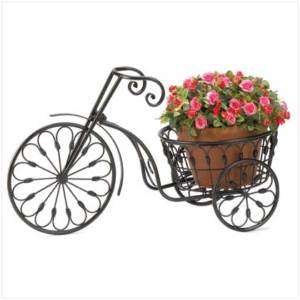 HOME DECOR BICYCLE WROUGHT IRON PLANT STAND  