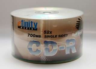   new eFinity 52x CD R Media Disk 700MB 80MIN Blank CDR Disc Free Ship