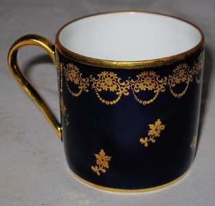   Tea or Demitasse Set for 6 Cobalt Blue & Gold Limoges LoveStory  